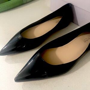 Botkier Black patent leather pointy flats.